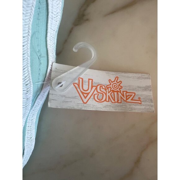 UV Skinz Sun Hat Aqua Stripe Wide Brim One Size Lightweight UPF Protection - Picture 3 of 5